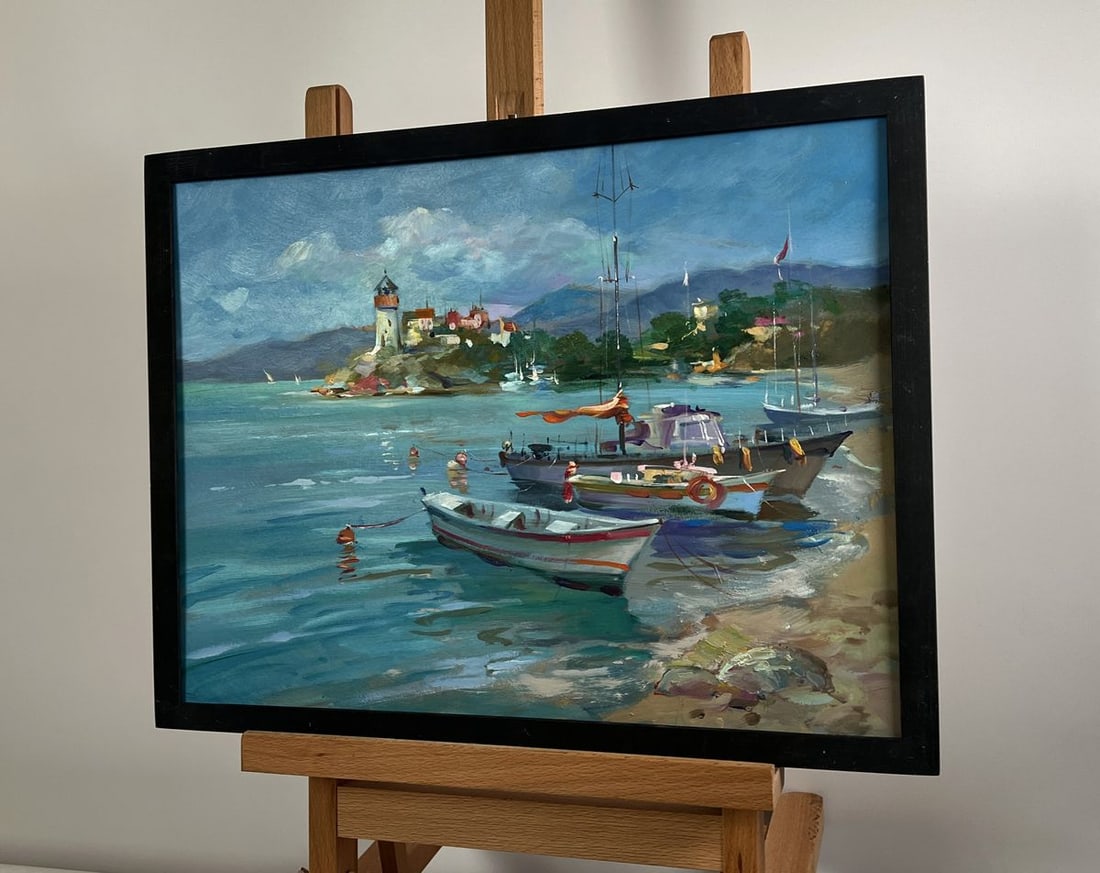 Oil painting Boats and lighthouse Yuriy Suprunchuk - 3