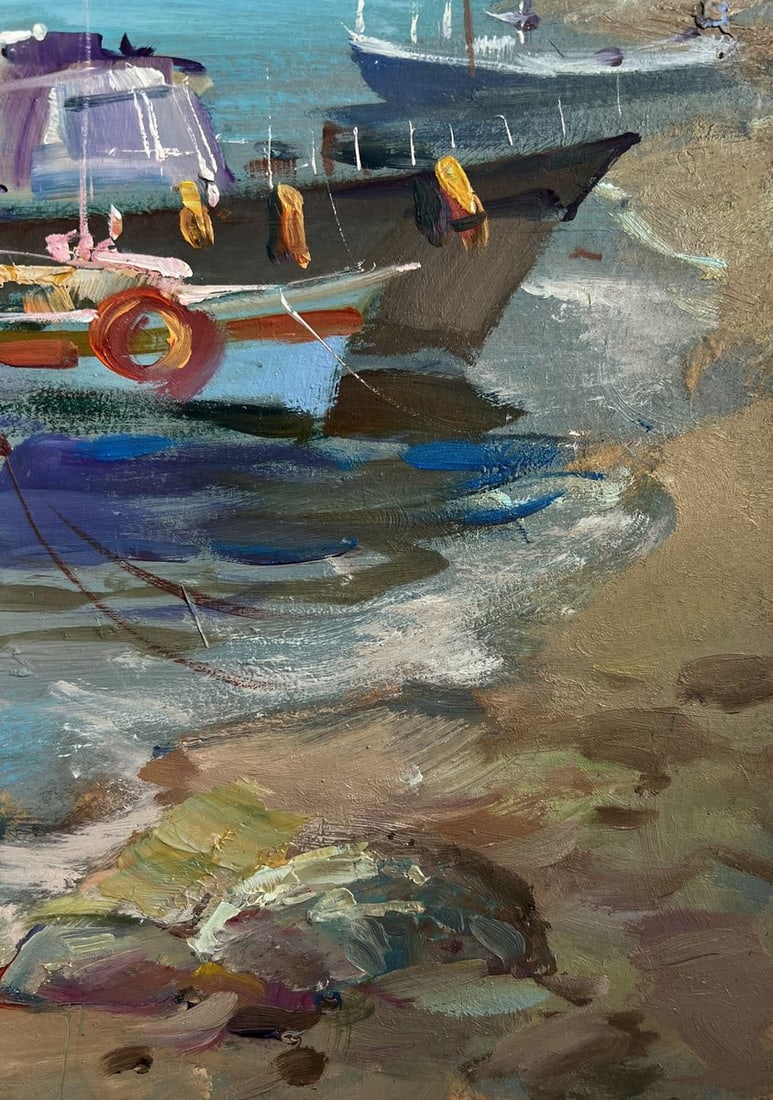 Oil painting Boats and lighthouse Yuriy Suprunchuk - 9