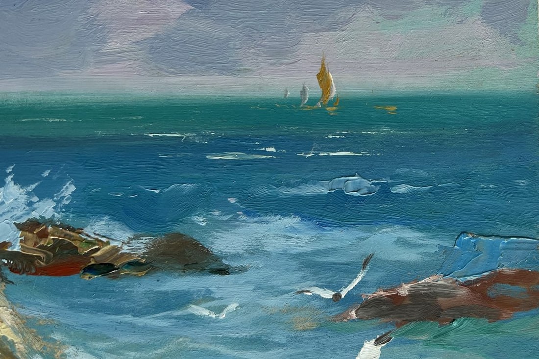 Oil painting Sailboats on the sea horizon Yuriy Suprunchuk - 5