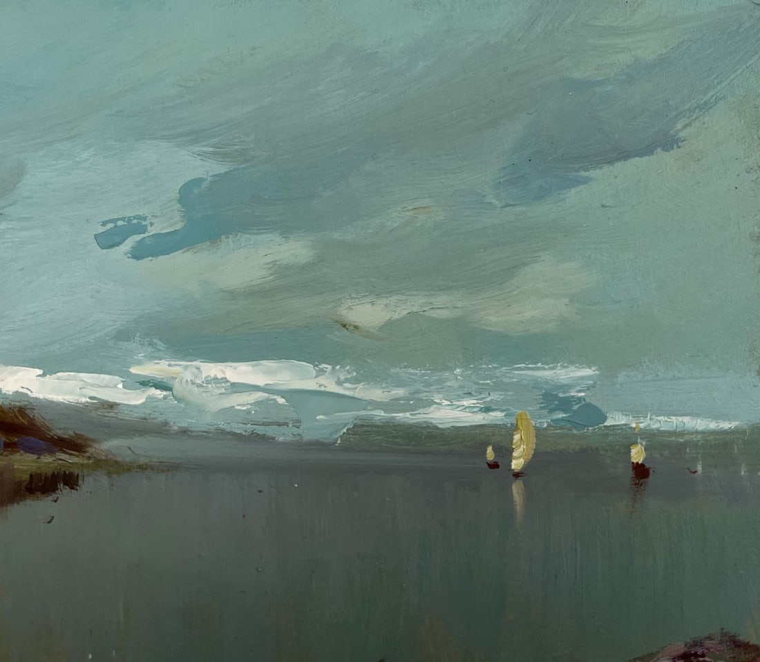 Oil painting City boat ferry Yuriy Suprunchuk - 6