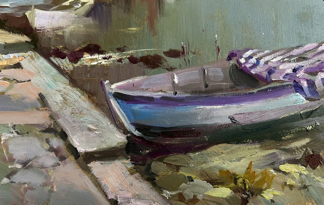 Oil painting City boat ferry Yuriy Suprunchuk - 8