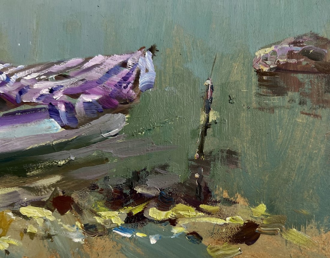 Oil painting City boat ferry Yuriy Suprunchuk - 9