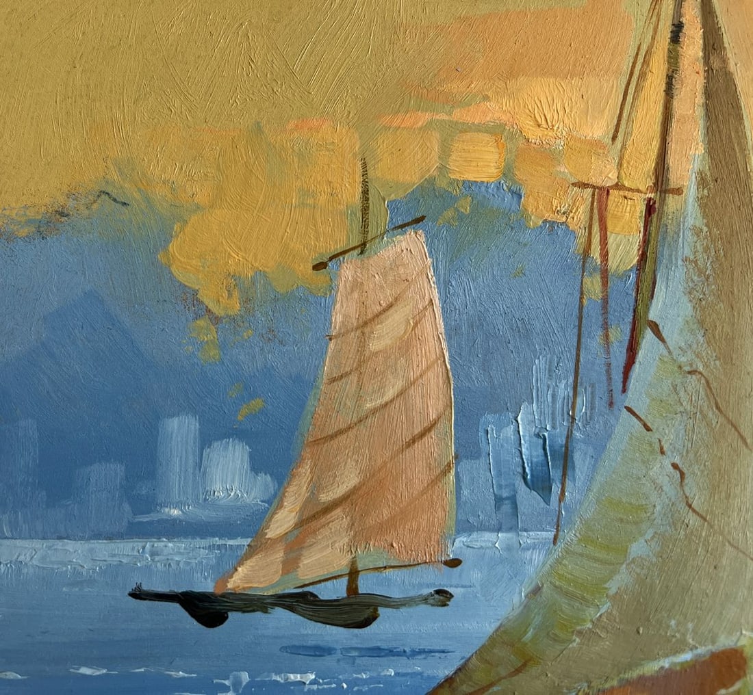 Oil painting Sunset colors in the sea Yuriy Suprunchuk - 4