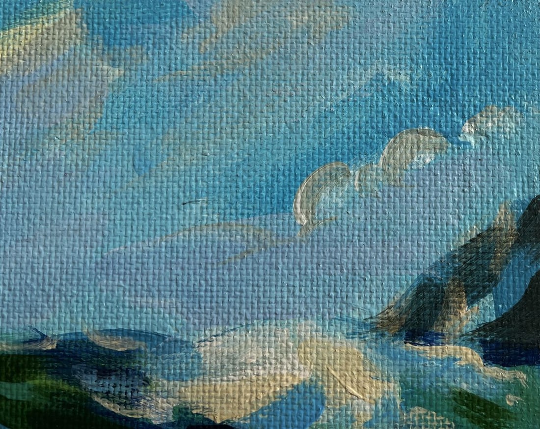 Acrylic painting Evening waves sea Mykhailo Patskan - 5