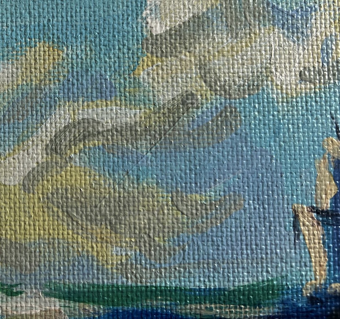 Acrylic painting Evening waves sea Mykhailo Patskan - 6