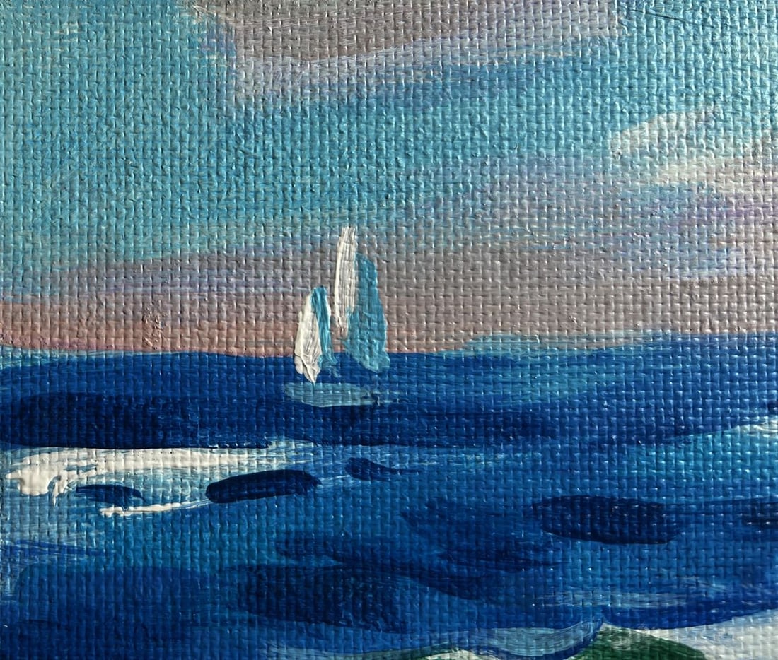 Acrylic painting A boat in the sea Mykhailo Patskan - 5