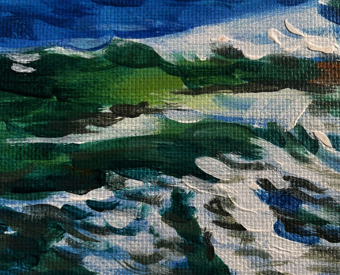 Acrylic painting A boat in the sea Mykhailo Patskan - 8