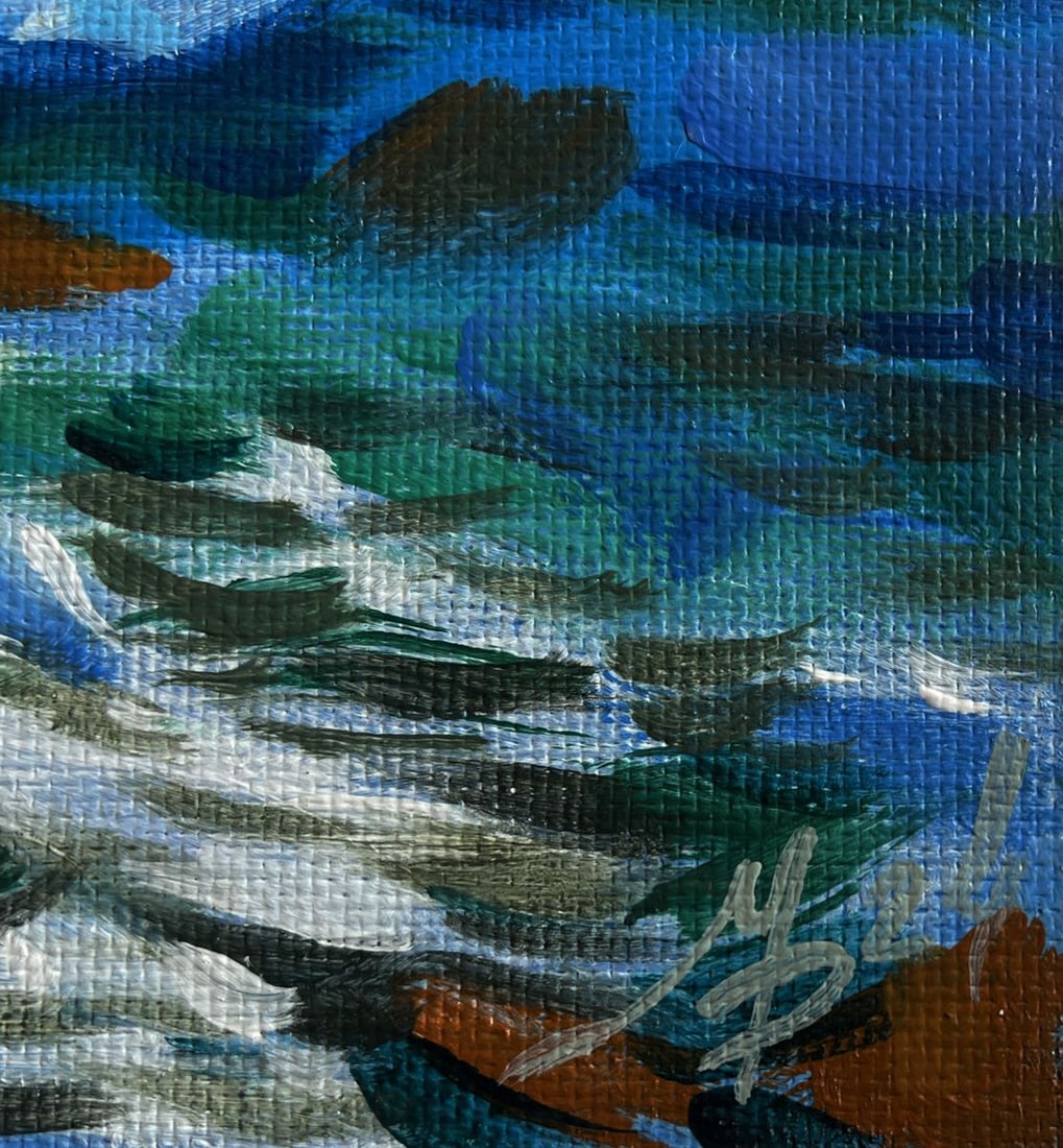 Acrylic painting A boat in the sea Mykhailo Patskan - 9