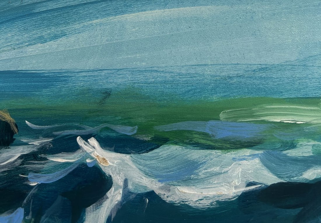 Acrylic painting The sea washing the rocks Mykhailo Patskan - 5