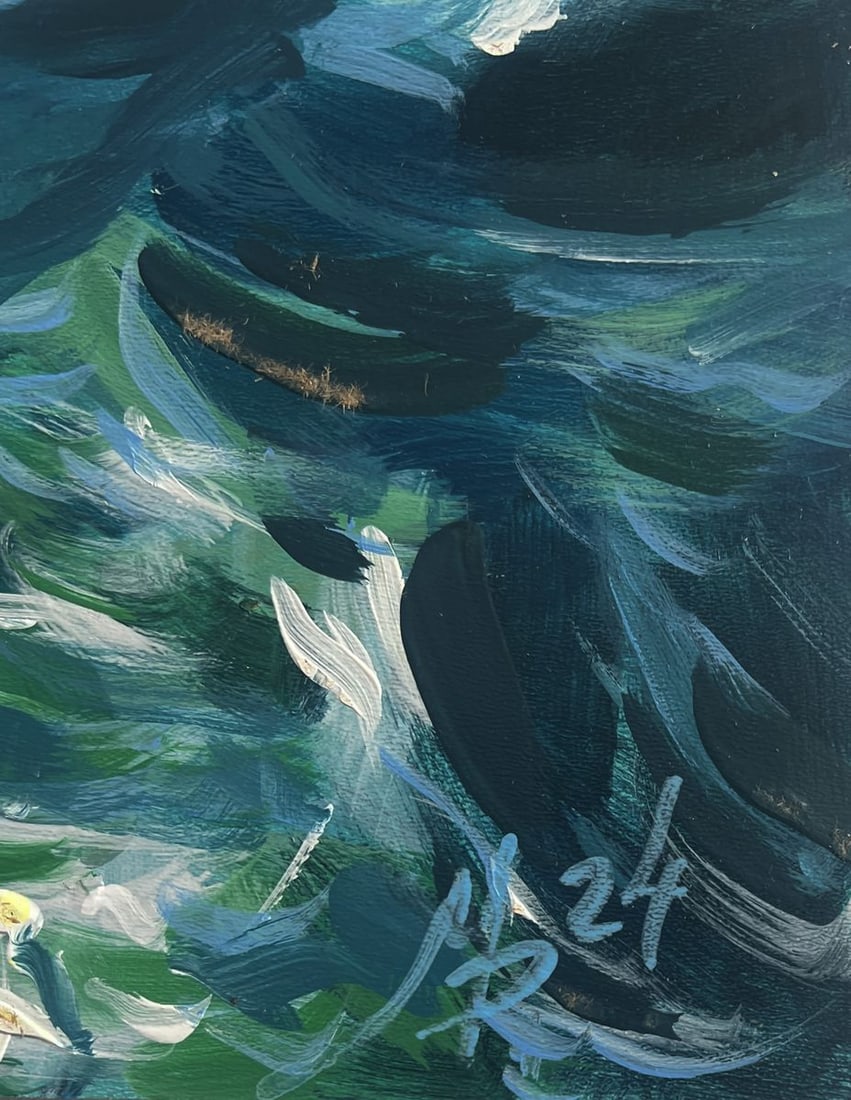 Acrylic painting The sea washing the rocks Mykhailo Patskan - 9