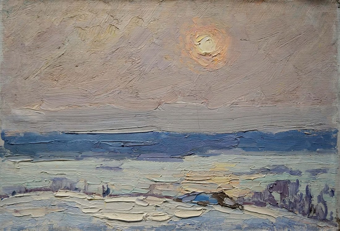 Oil painting Sunset landscape Sevastyanov Viktor Grigorievich (1 of 8)