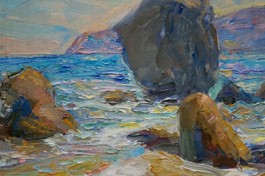 Oil painting Waves breaking on the rocks Kalashnik Dmitry Nikolaevich - 6