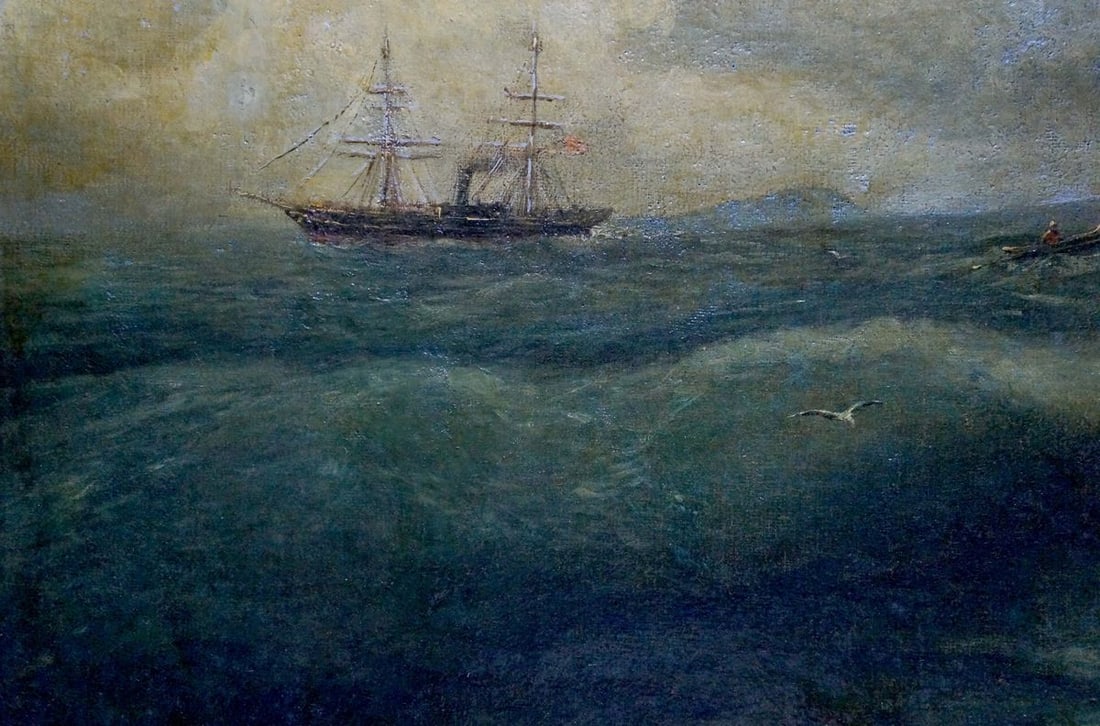 Oil painting Raging sea - 2