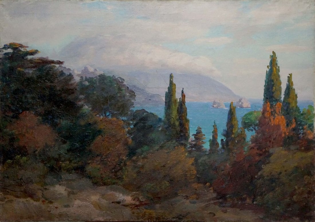 Oil painting Fog landscape Kisel Ivan Gordeevich (1 of 11)