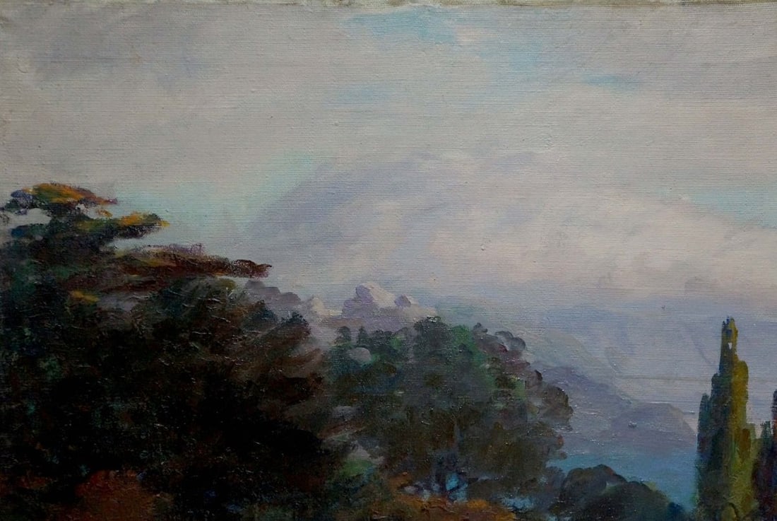 Oil painting Fog landscape Kisel Ivan Gordeevich - 2