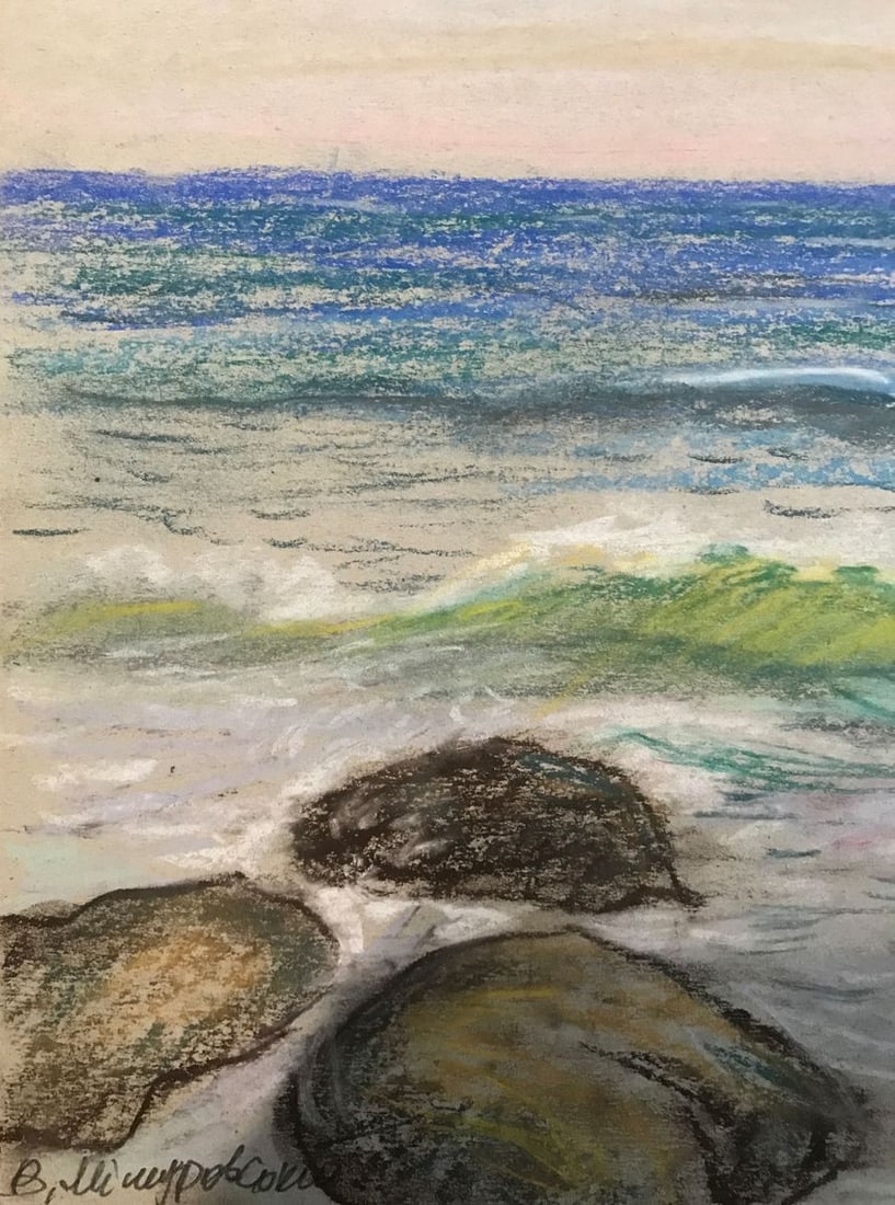 Pencils painting On the Black Sea Wihyrovskii Victor - 8