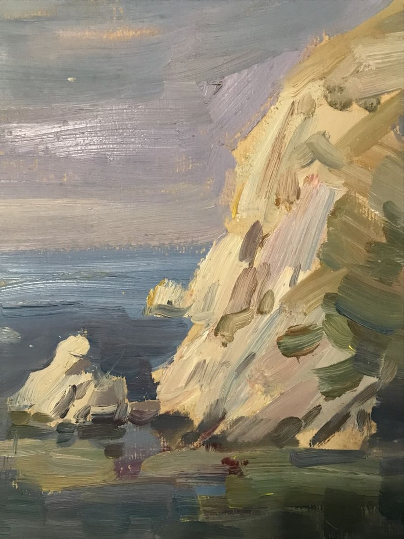 Oil painting Rocky coast Unknown artist - 5