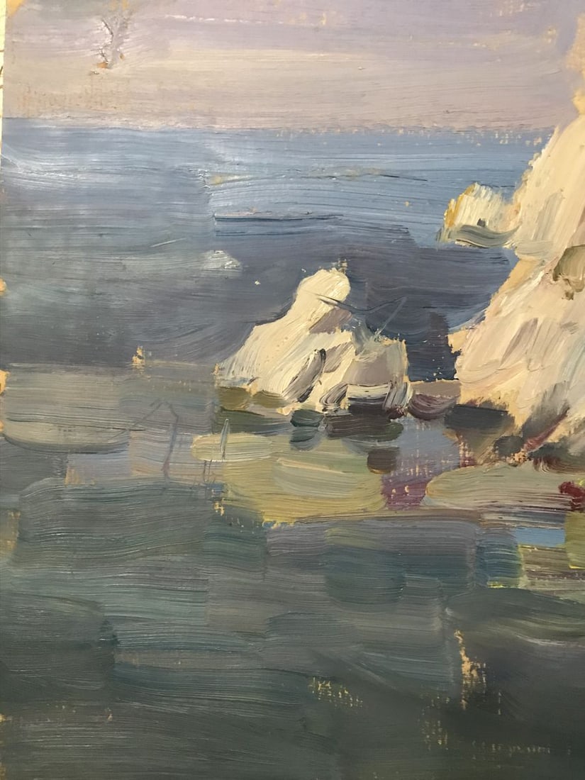 Oil painting Rocky coast Unknown artist - 9