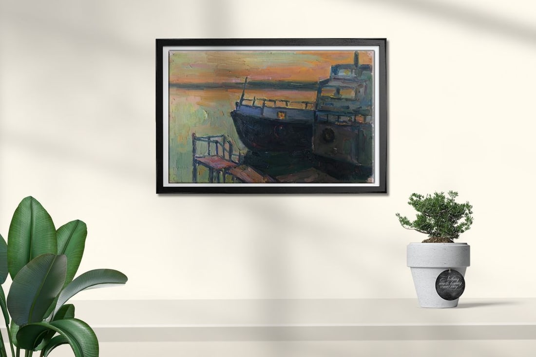 Oil painting Sunset at sea Peter Tovpev - 2