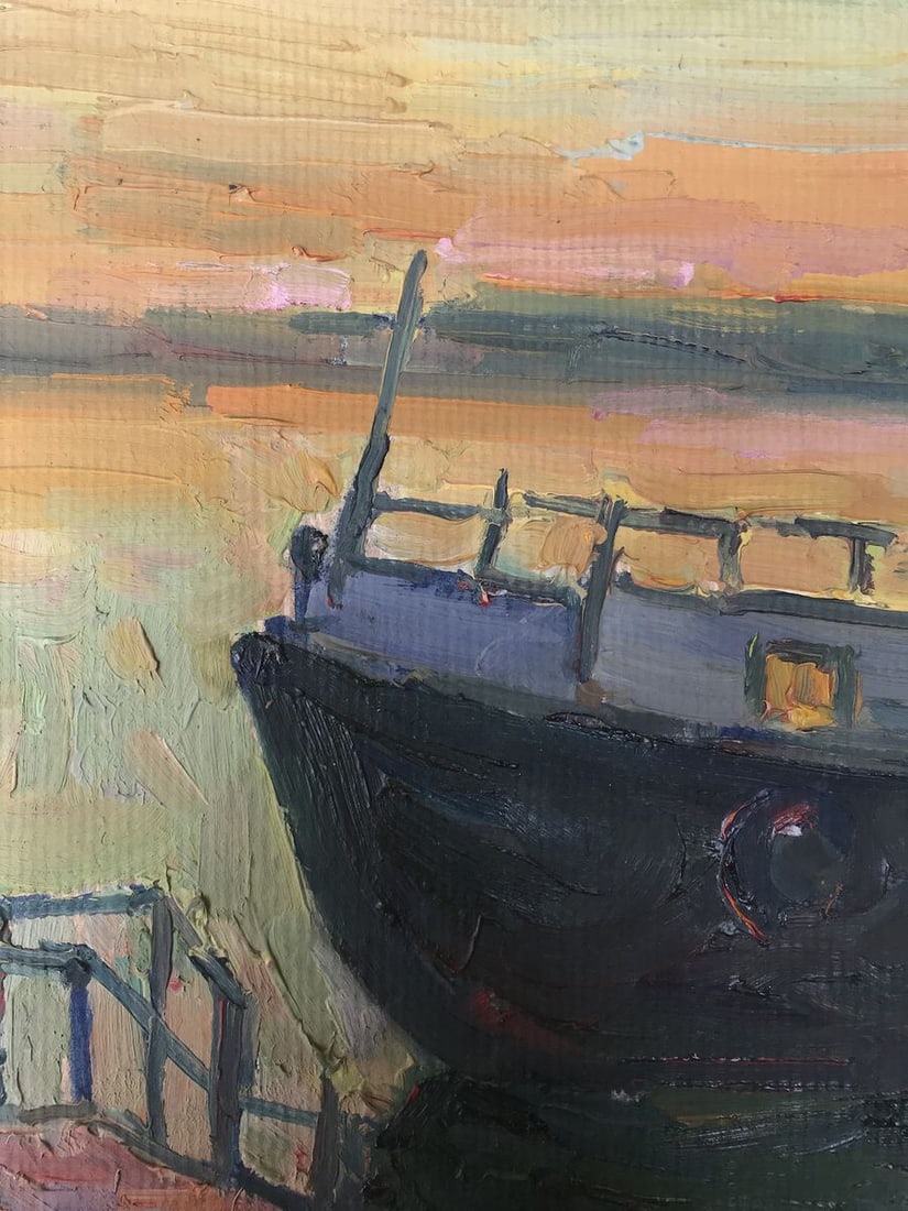 Oil painting Sunset at sea Peter Tovpev - 5