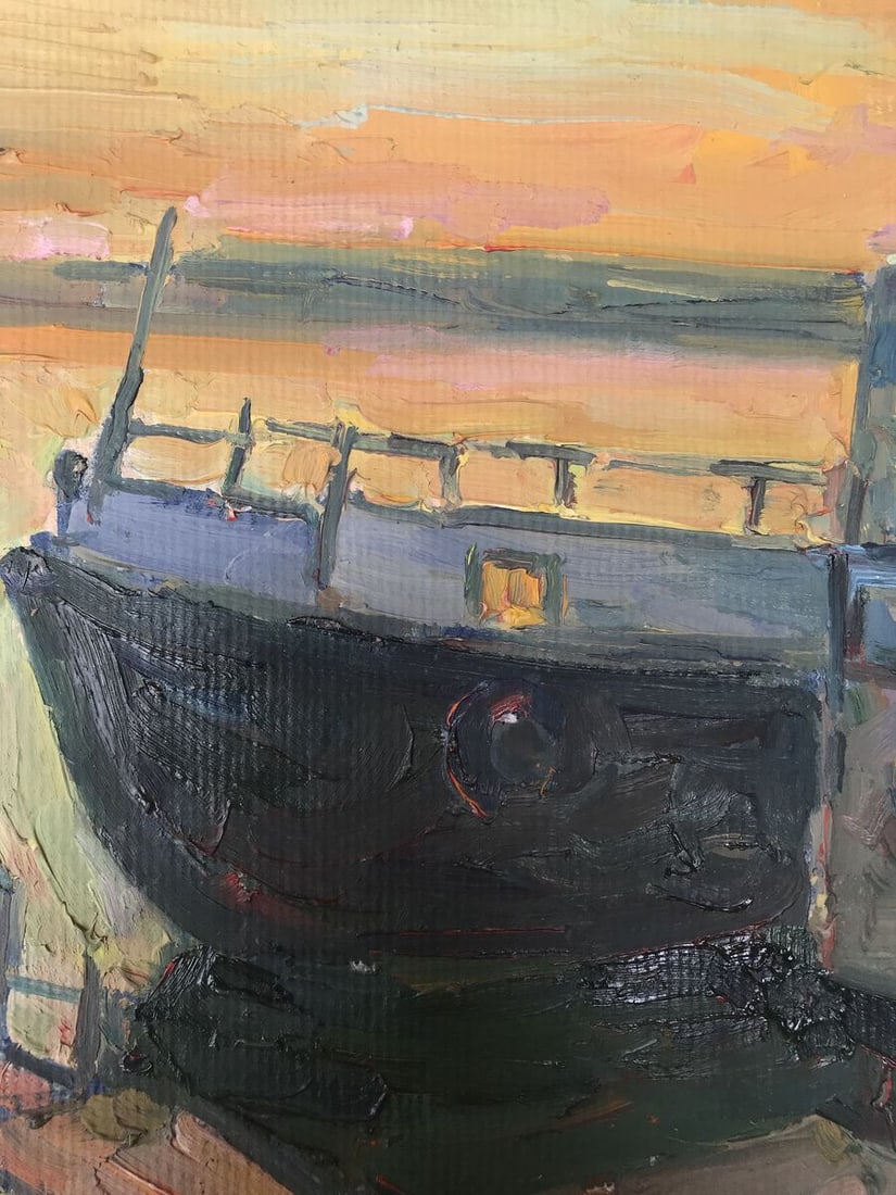 Oil painting Sunset at sea Peter Tovpev - 6