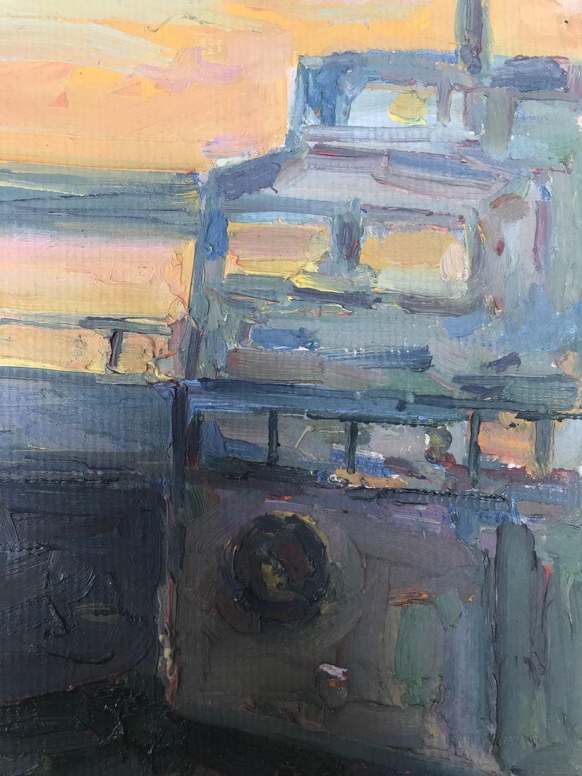 Oil painting Sunset at sea Peter Tovpev - 8