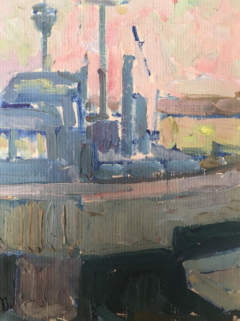 Oil painting Dawn in the sea Peter Tovpev - 10