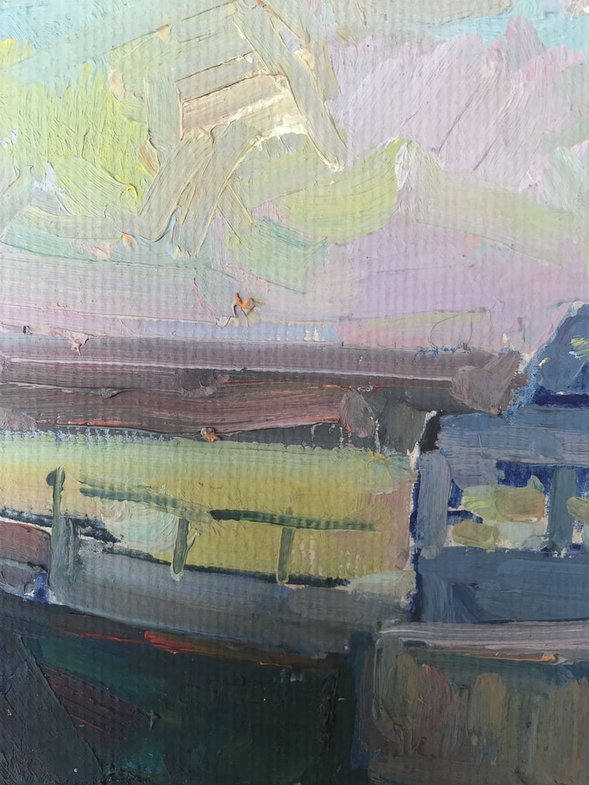 Oil painting Dawn in the sea Peter Tovpev - 5