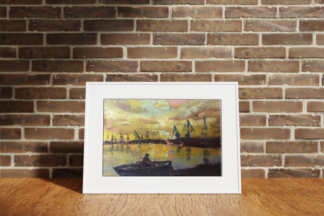 Oil painting Bright sunset Unknown artist - 2