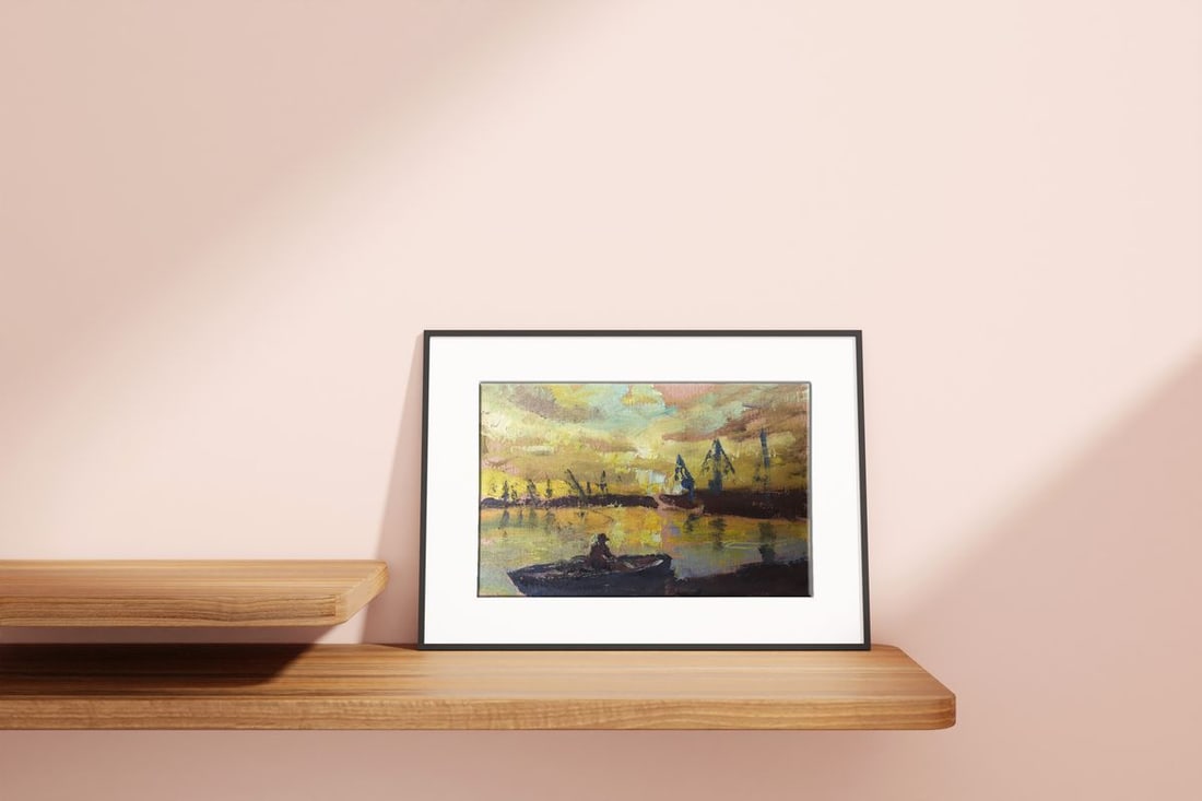 Oil painting Bright sunset Unknown artist - 3