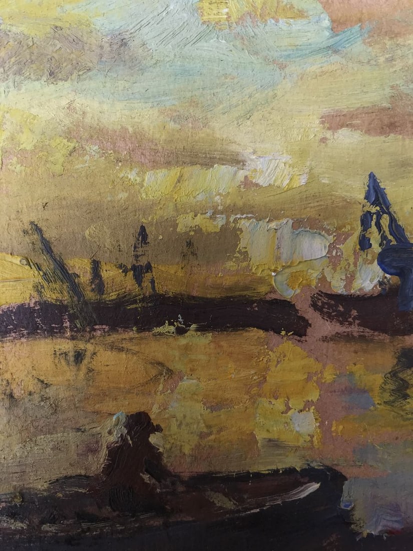 Oil painting Bright sunset Unknown artist - 5