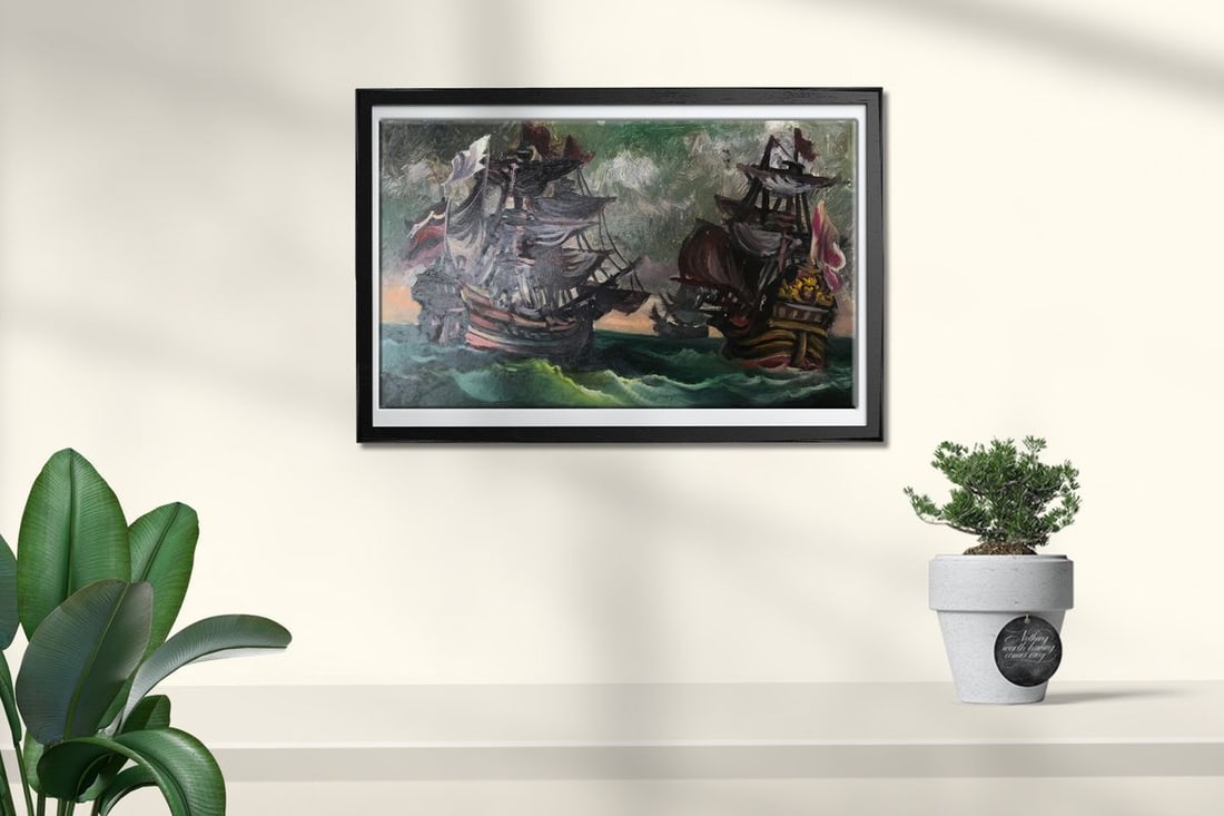 Oil painting Ships at sea Alexander Arkadievich Litvinov - 3