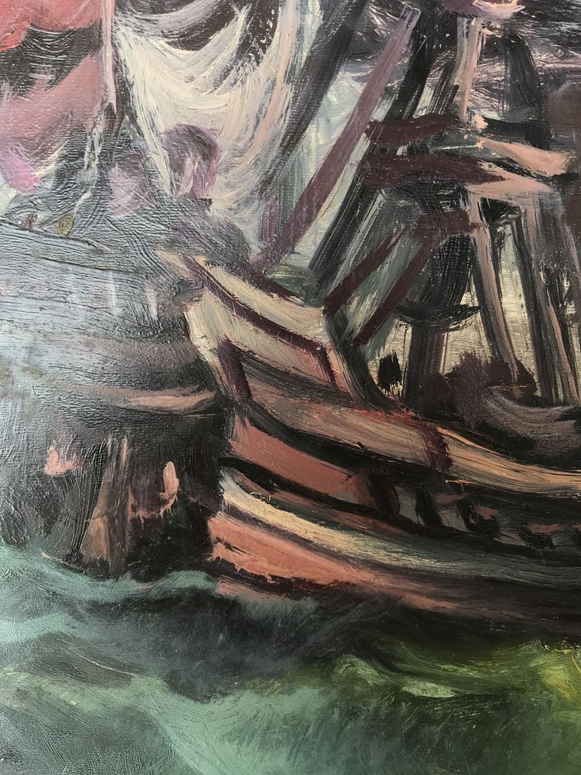 Oil painting Ships at sea Alexander Arkadievich Litvinov - 7