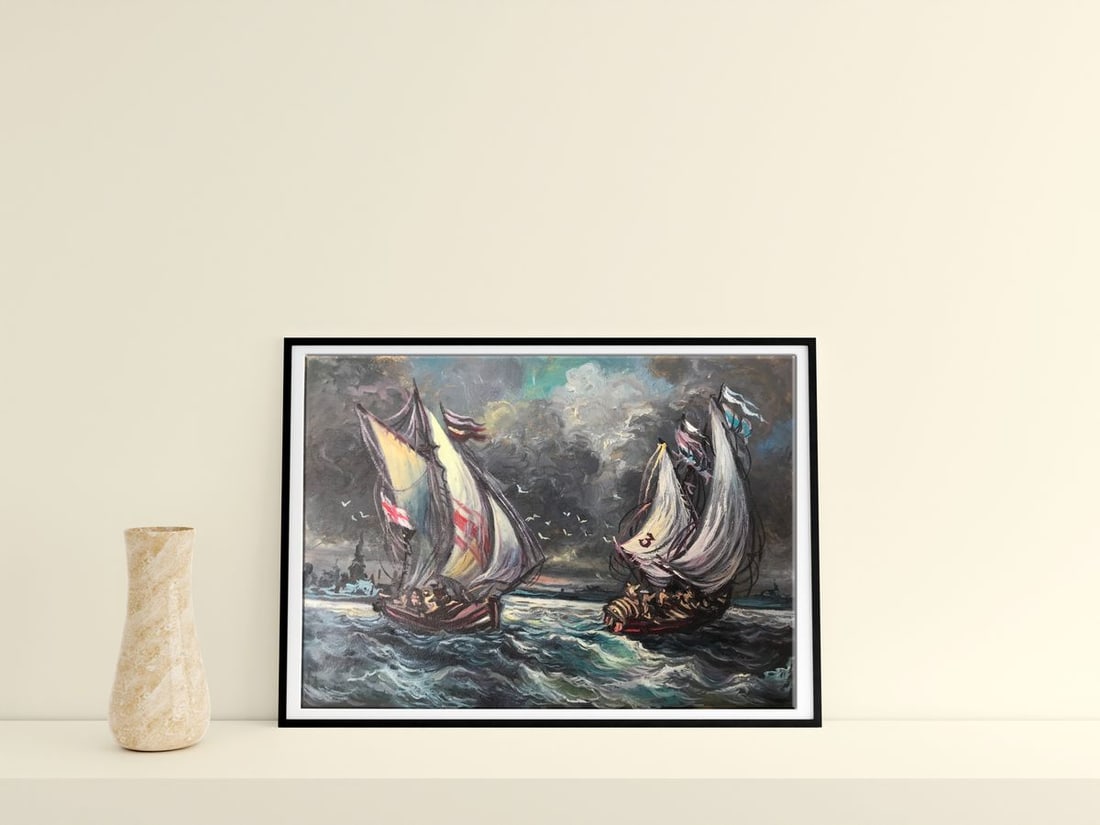 Oil painting Storm at sea Alexander Arkadievich Litvinov - 2