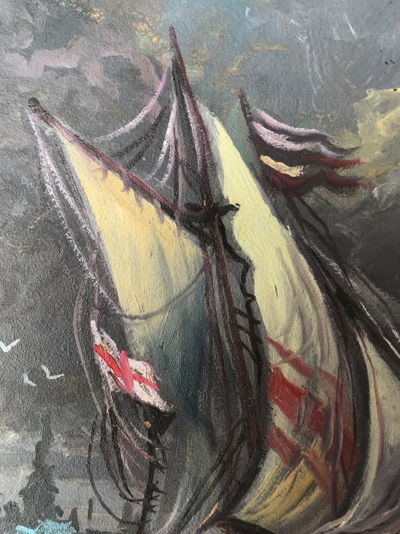 Oil painting Storm at sea Alexander Arkadievich Litvinov - 4