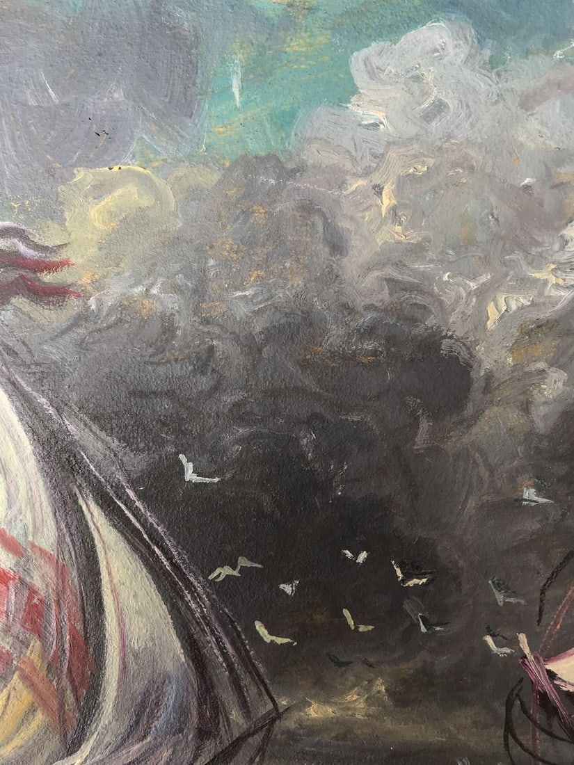 Oil painting Storm at sea Alexander Arkadievich Litvinov - 5