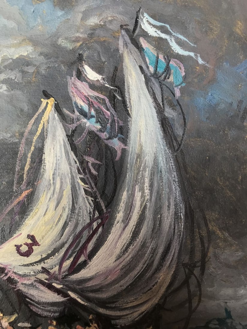 Oil painting Storm at sea Alexander Arkadievich Litvinov - 7