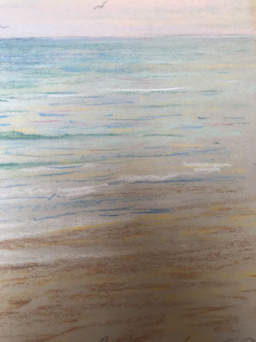 Pencils painting Dawn on the sea Wihyrovskii Victor - 10