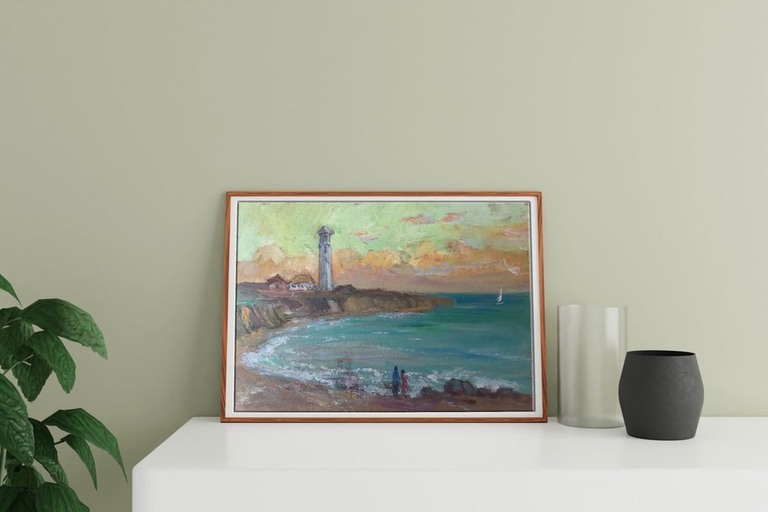 Oil painting Evening near the lighthouse Wihyrovskii Victor - 2