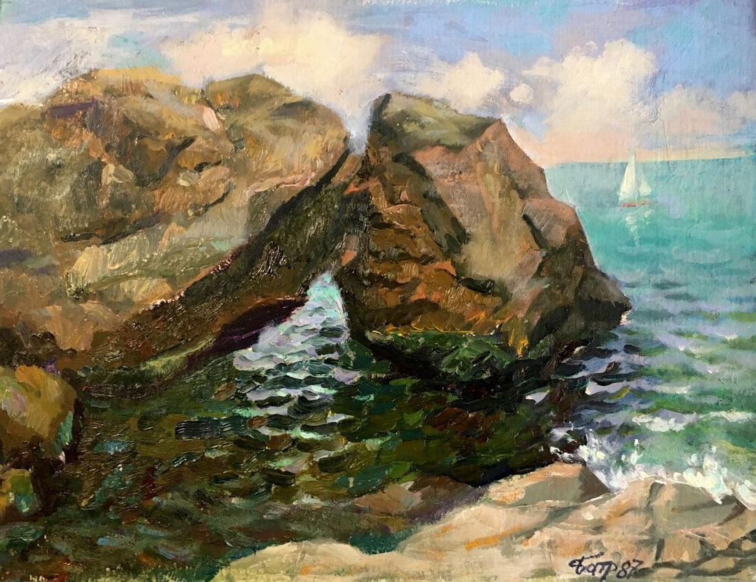Oil painting Among the rocks Batrakov Vladimir Grigorievich (1 of 12)