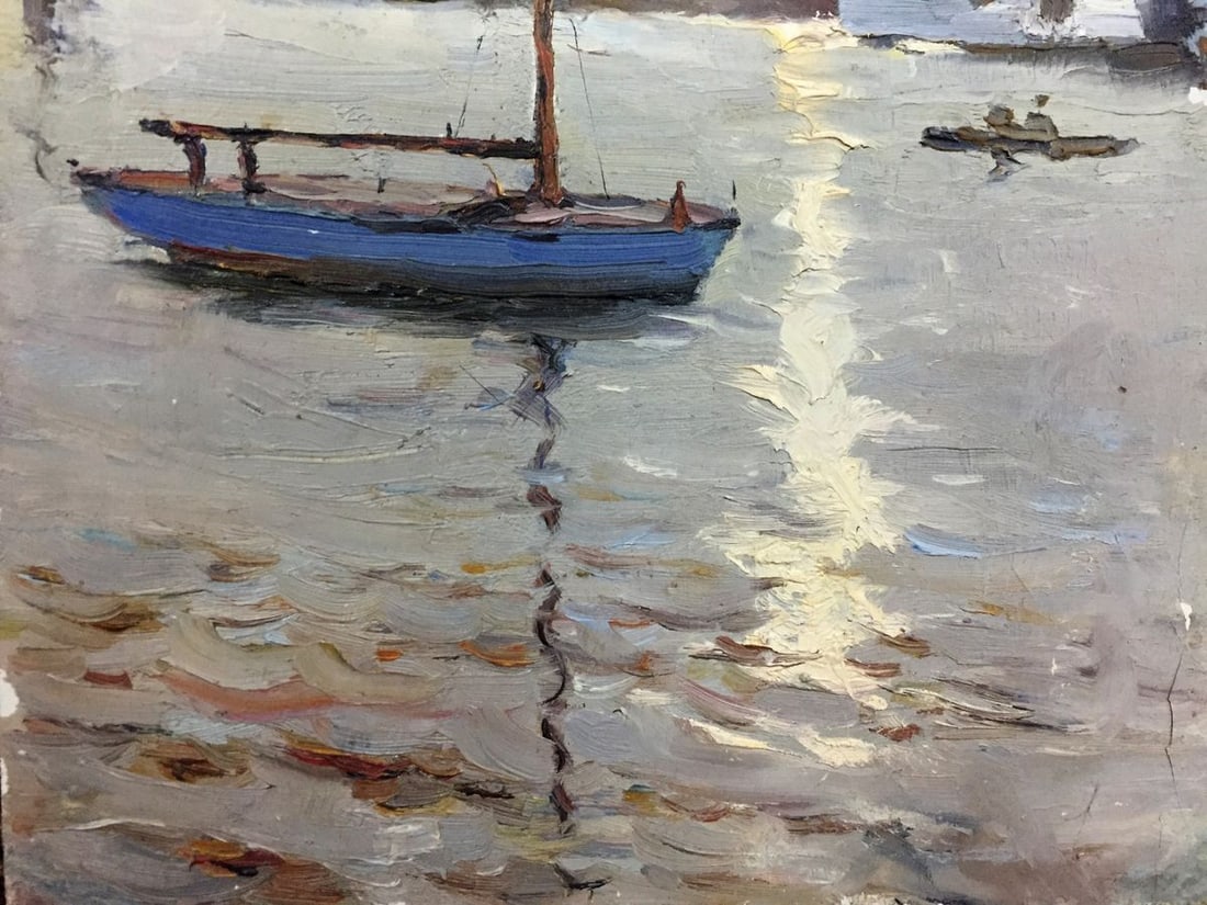 Oil painting Boat port Novikovsky Vladimir Ogeevich - 3