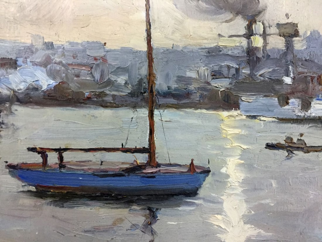 Oil painting Boat port Novikovsky Vladimir Ogeevich - 5
