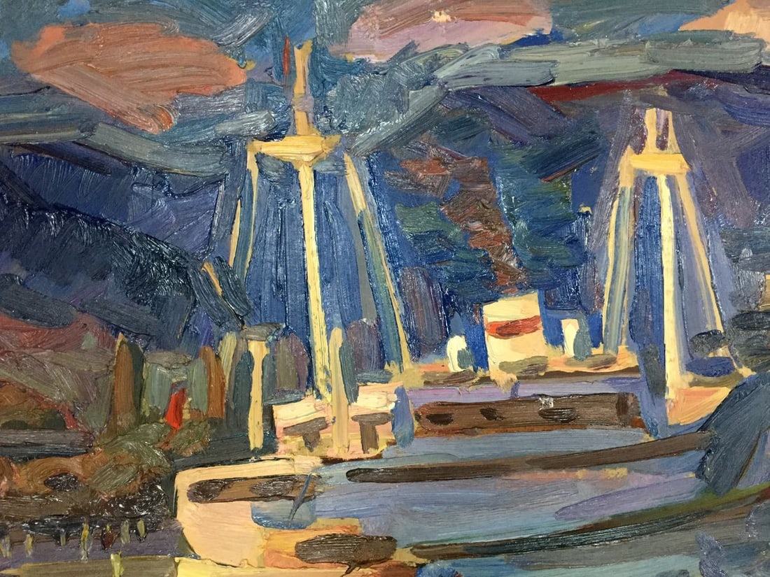 Oil painting In the port Karelin Vyacheslav Dmitrievich - 2