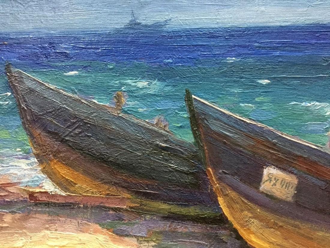 Oil painting Fishing boats Bozhenko Vasily Artemievich - 2