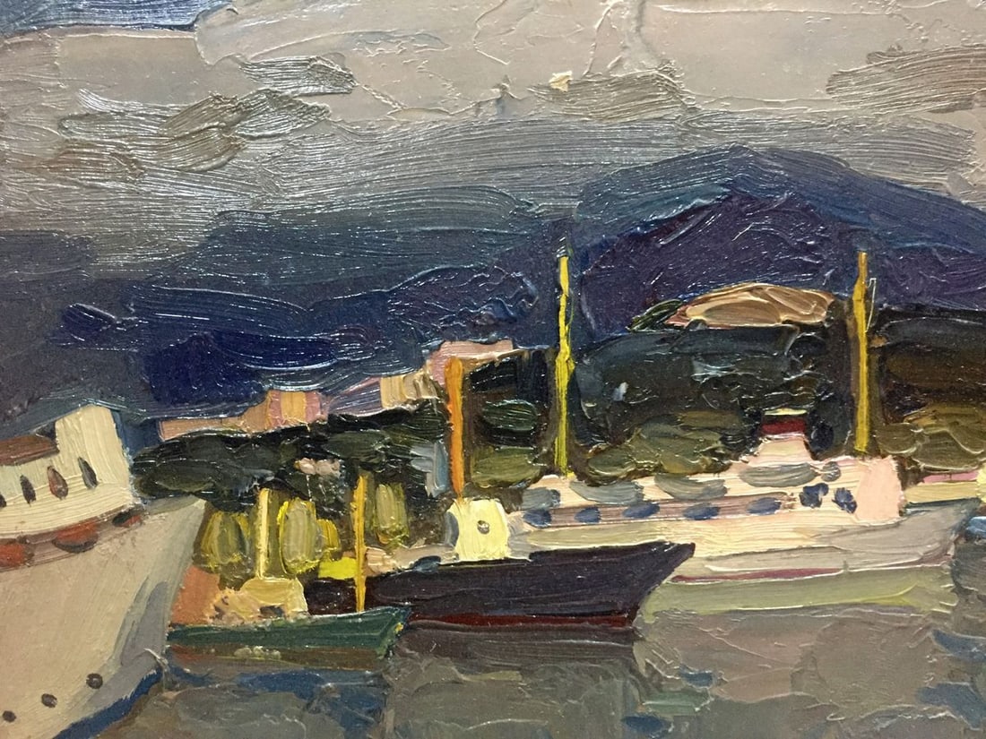 Oil painting Ship port Karelin Vyacheslav - 2