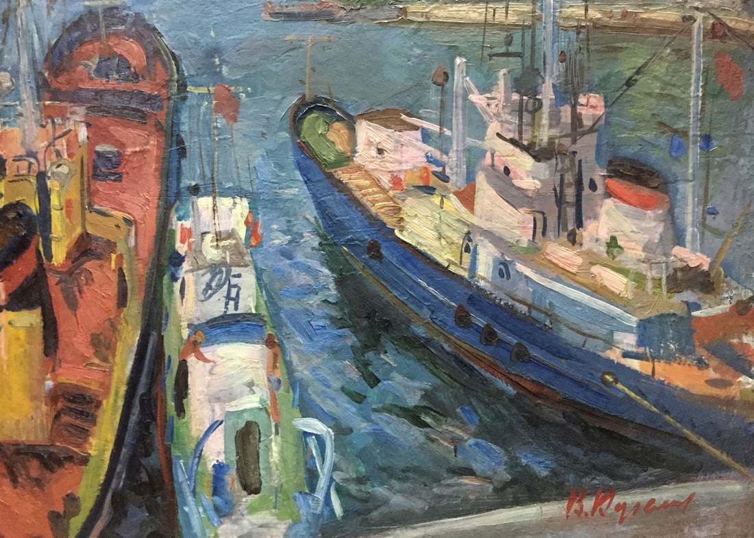 Oil painting Yalta Port Karelin Vyacheslav Dmitrievich: Title: Oil painting Yalta Port Karelin Vyacheslav Dmitrievich Description: №Vern 193 *** ABOUT THIS PAINTING *** * TITLE: "Yalta Port" * ARTISTS: Karelin Vyacheslav Dmitrievich * SIZE: 50x70 cm/