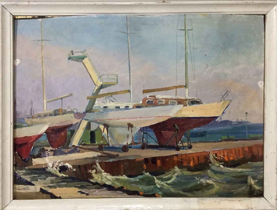 Oil painting Ship's bay (1 of 11)