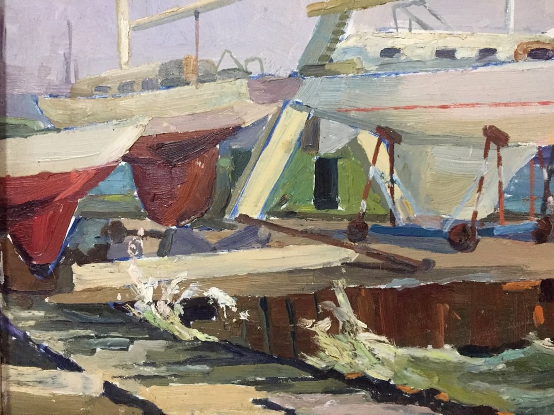 Oil painting Ship's bay - 2