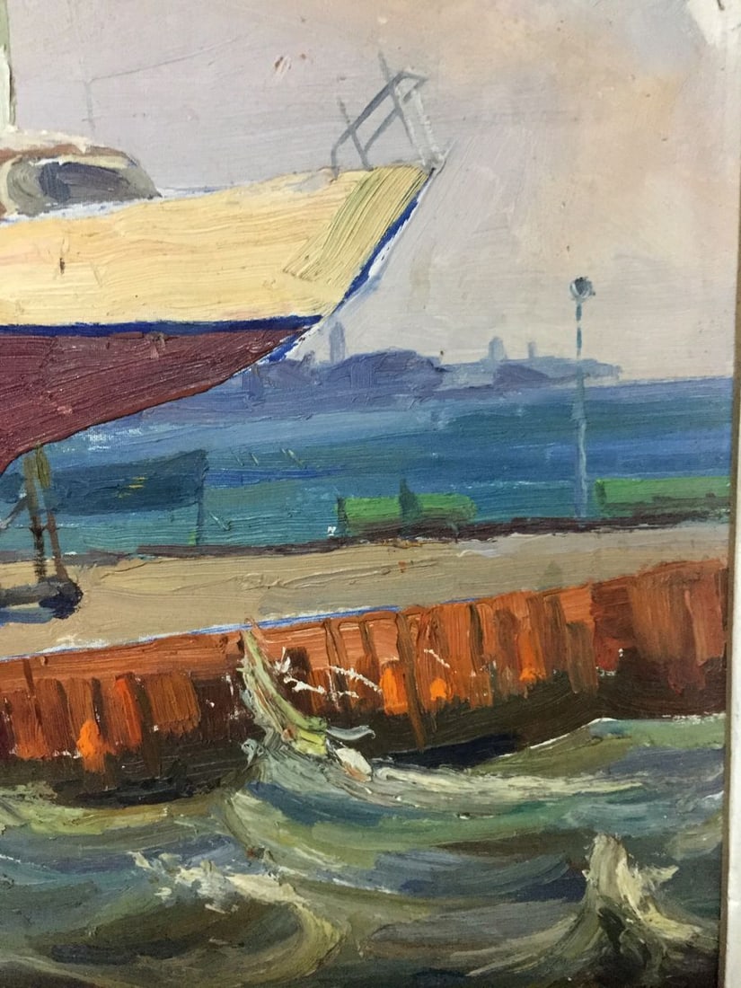 Oil painting Ship's bay - 5