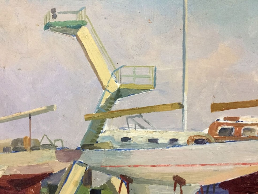 Oil painting Ship's bay - 7